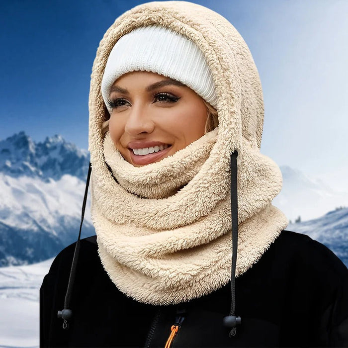 Winter Fleece Hooded Scarf