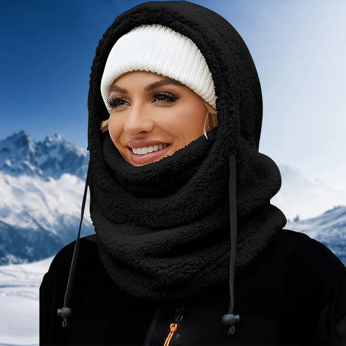 Winter Fleece Hooded Scarf