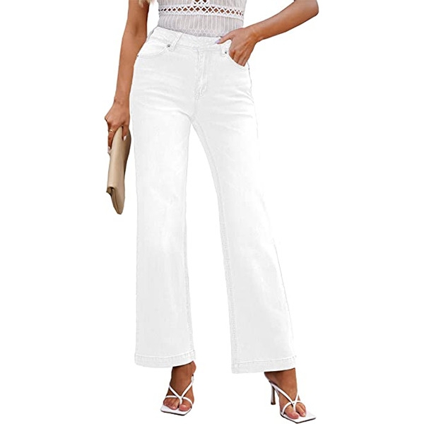 Seamed Front Wide Leg Jeans