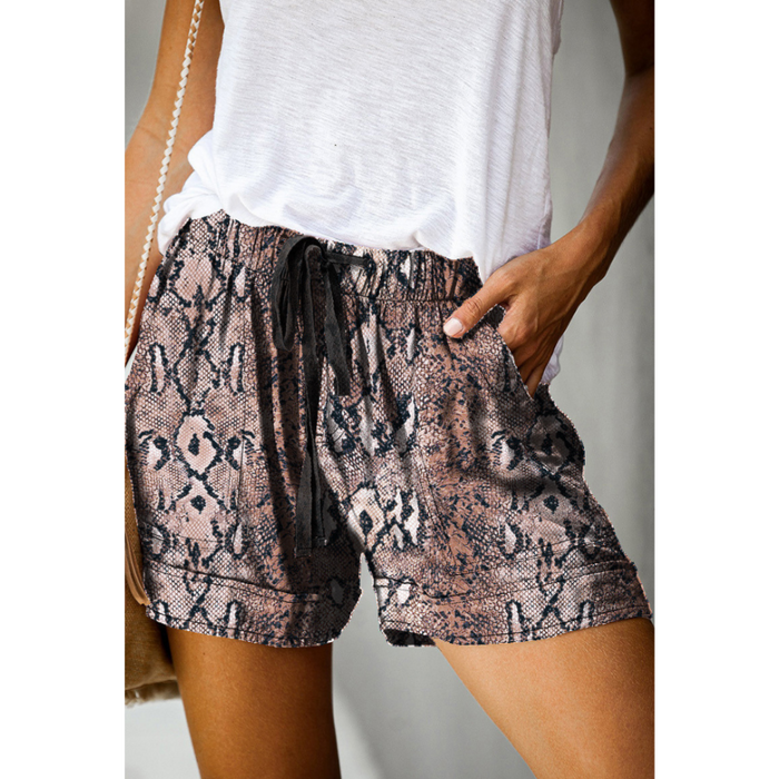 Printed High Waisted Loose Wide Summer Shorts