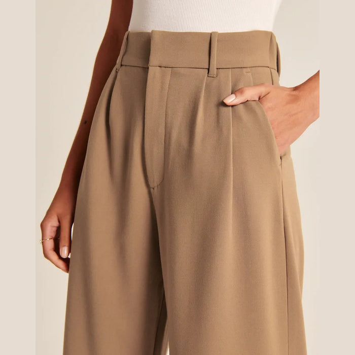 High Waist Tailored Wide Leg Pants